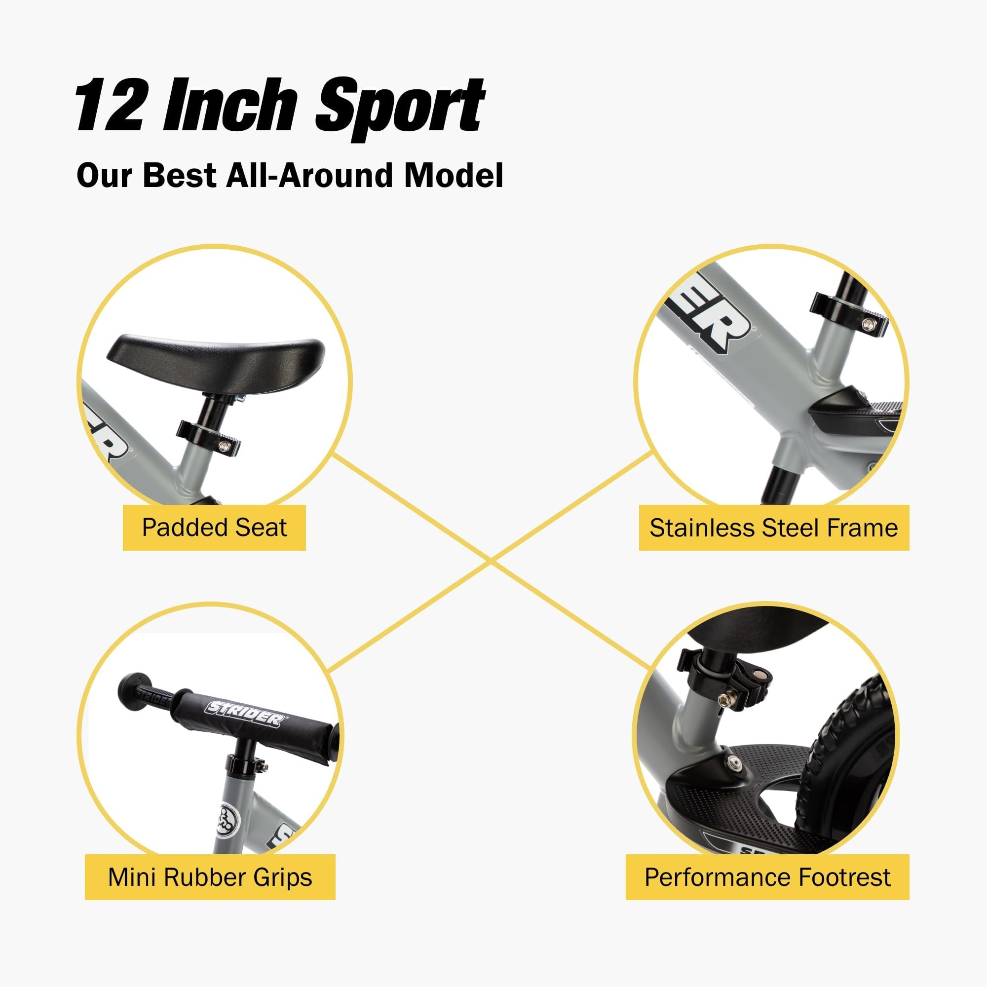STRIDER バランスバイク 12インチ グレー Amazon.co.jp: STRIDER(ストライダー) 12 SPORT (スポーツ) バランス